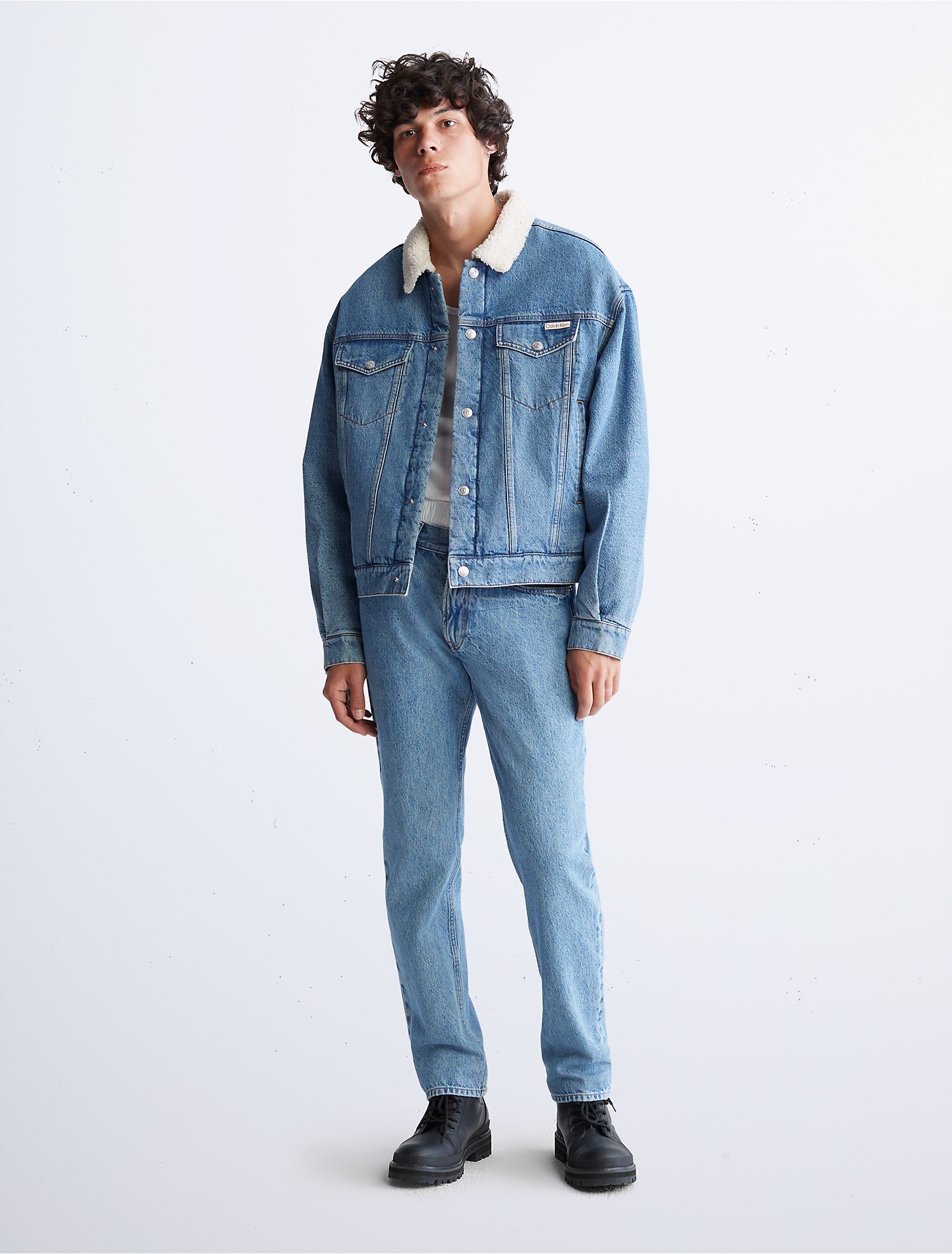 Standard Straight Fit Desert Blue Jeans | Calvin Klein