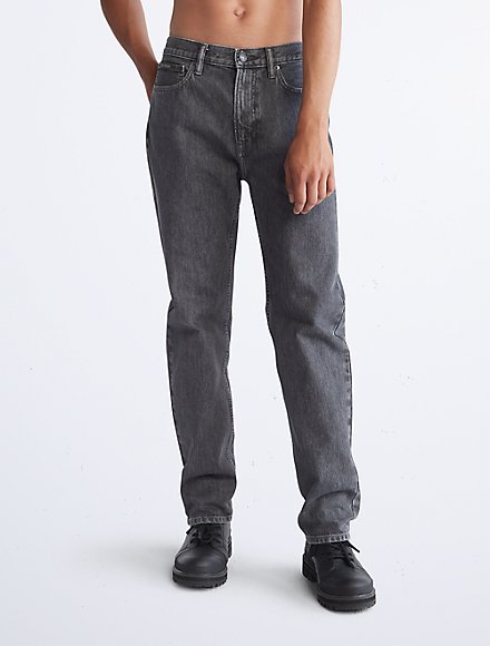 Straight cropped jeans Calvin Klein Heren Kleding Broeken & Jeans Jeans Straight Jeans 