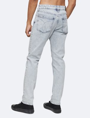 Calvin Klein Slim Straight Faded Grey Jeans in Gray for Men