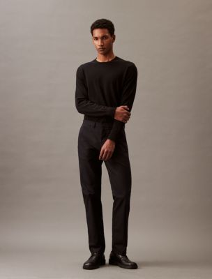 Essentials trousers in plain coloured cotton: Luxury italian Men's  collection