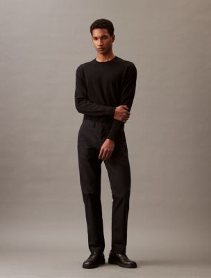 Cotton Stretch Classic Fit Pants, Black Beauty