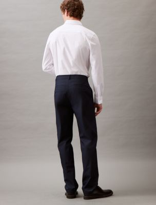 Cotton Stretch Classic Fit Pants, Dark Saphire