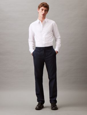Calvin Klein Men's Solid Regular Fit Shirt (K10K111068YAF_Bright White :  : Clothing & Accessories