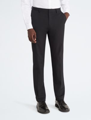Tech Slim Fit Black Suit Pants, Black