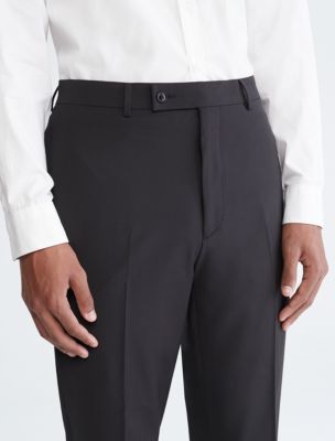 Slim-Fit Wool Suit Pants Black - Calibre Menswear