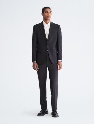 Black Satin Slim-Fit Dress Pants With Silver Rhinestone Stripe — dolce vita  MEN