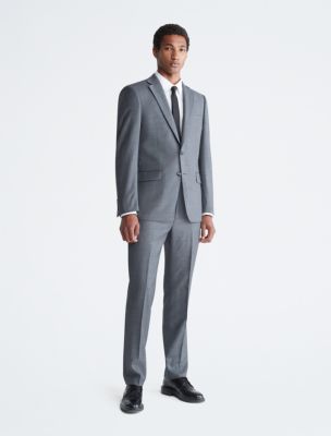 Slim Fit Heather Grey Suit Pants Calvin Klein USA