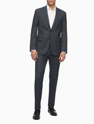 Image of Slim Fit Blue Maroon Plaid Pants