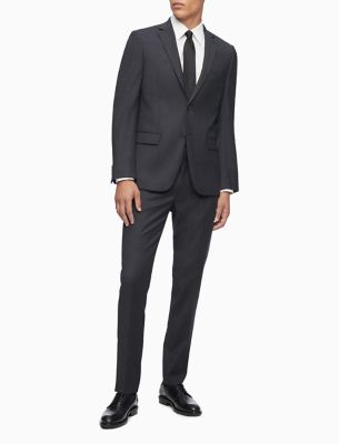 Image of Skinny Fit Charcoal Pinstripe Pants