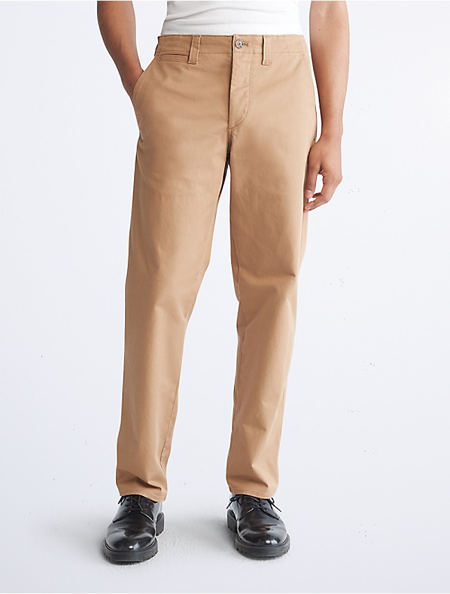 Men's Tall Cargos: Stretch Twill Cargo Russet Brown Pants