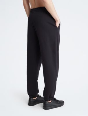 Calvin Klein Mens Logo Icon Tape Fleece Black Tracksuit Bottoms Joggers