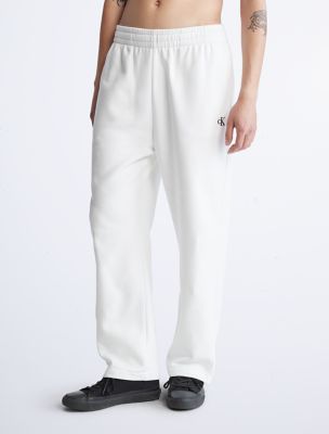 SWEAT PANTS SIDE LOGO PRINT MEN'S PANTS - STAR WHITE