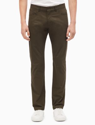 calvin klein slim fit 4 pocket sateen pants