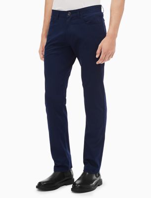 calvin klein slim fit 4 pocket sateen pants