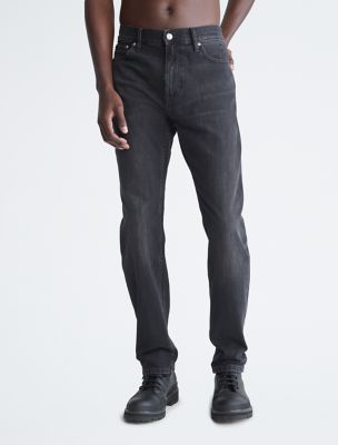 Long Slim-Fit Jeans Black Cotton Denim