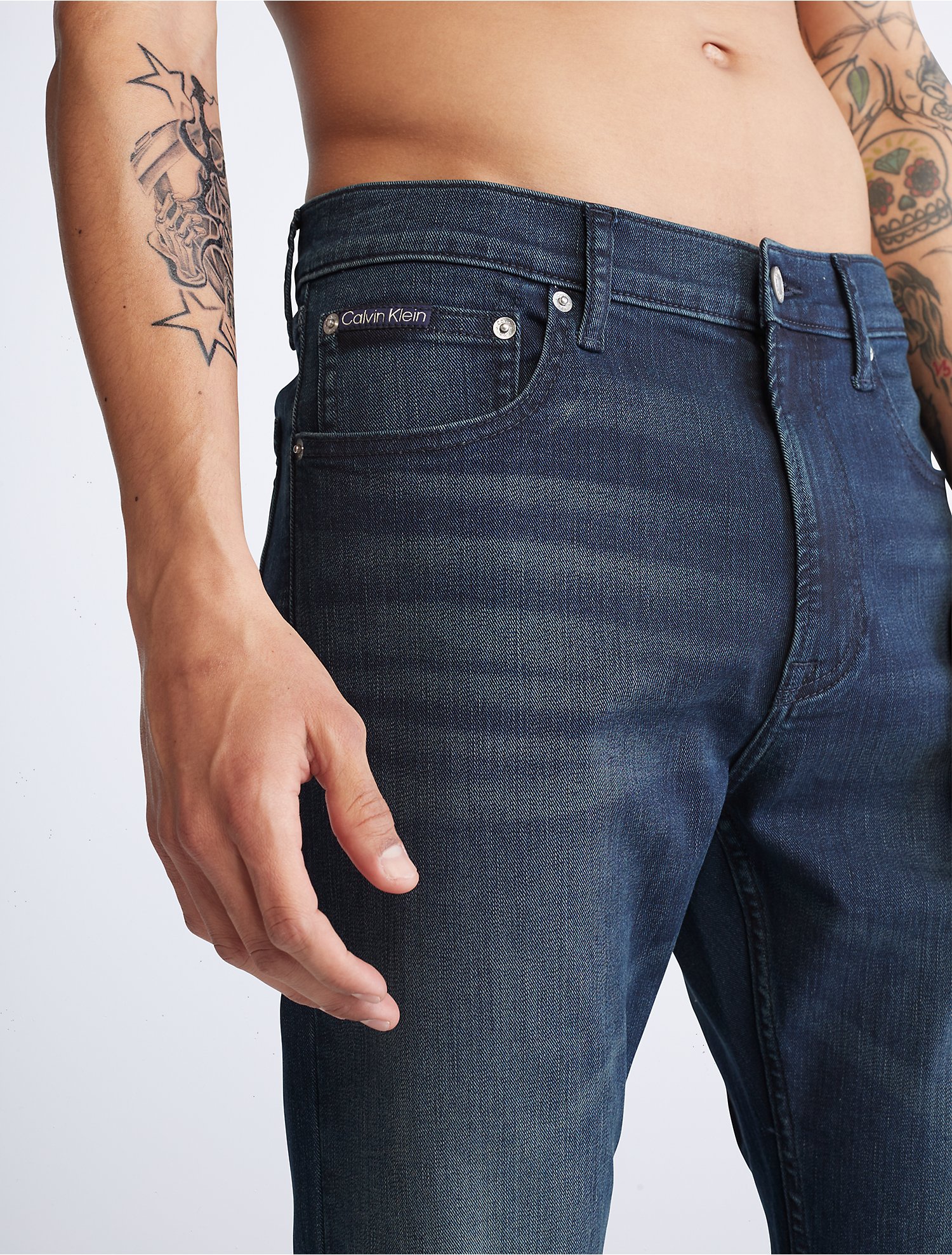 Slim Straight Fit Boston Blue Black Jeans | Calvin Klein® USA