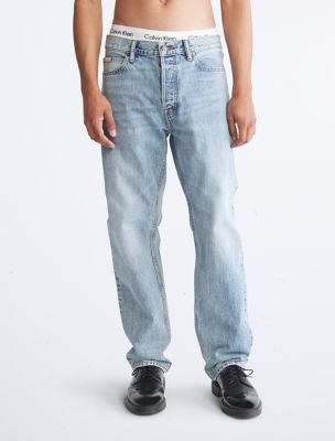 Calvin Klein Men's Relaxed Straight Fit Jeans, Deep Water, 29Wx30L at   Men's Clothing store