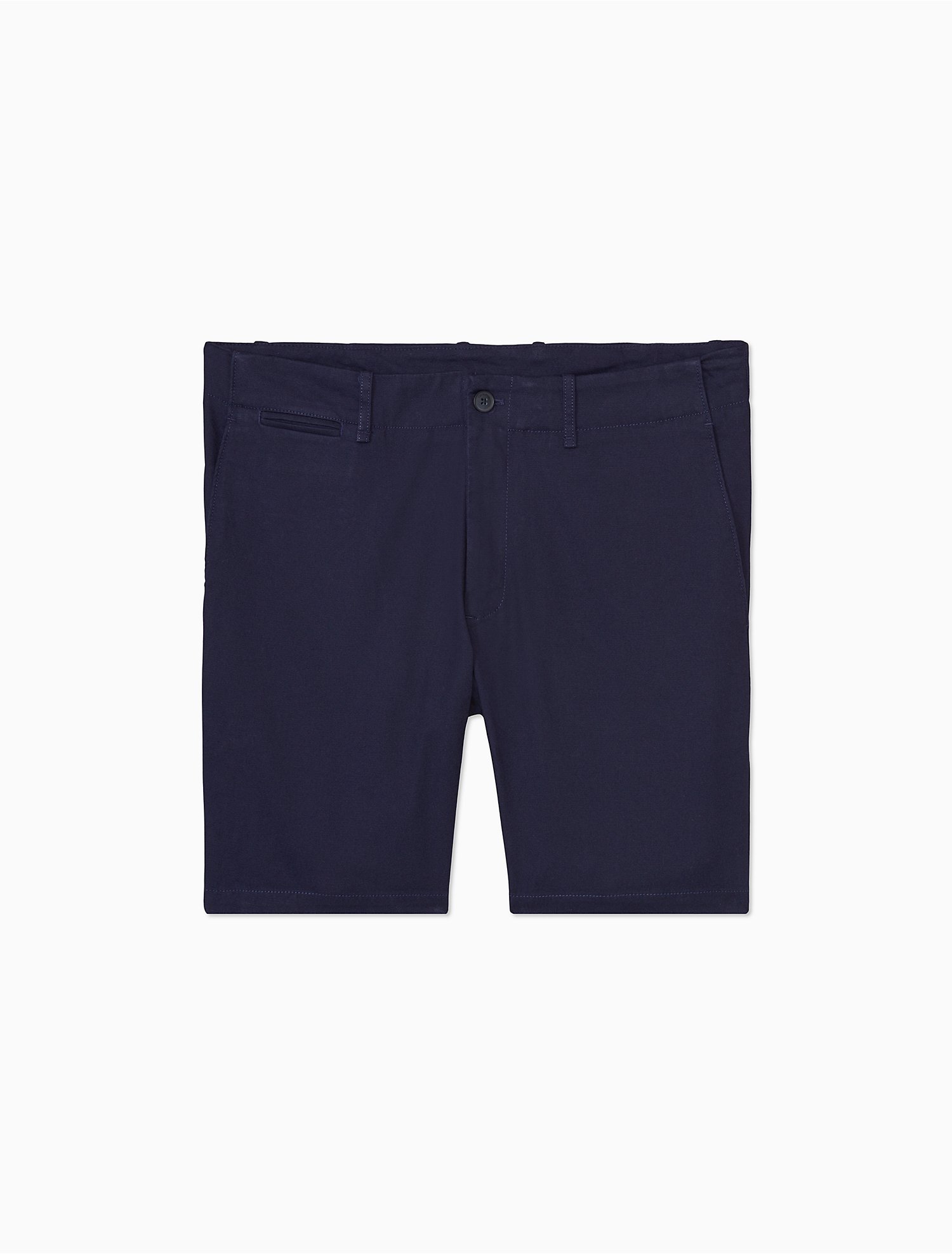 Solid Flat-Front Non-Iron Navy Shorts | Calvin Klein® USA