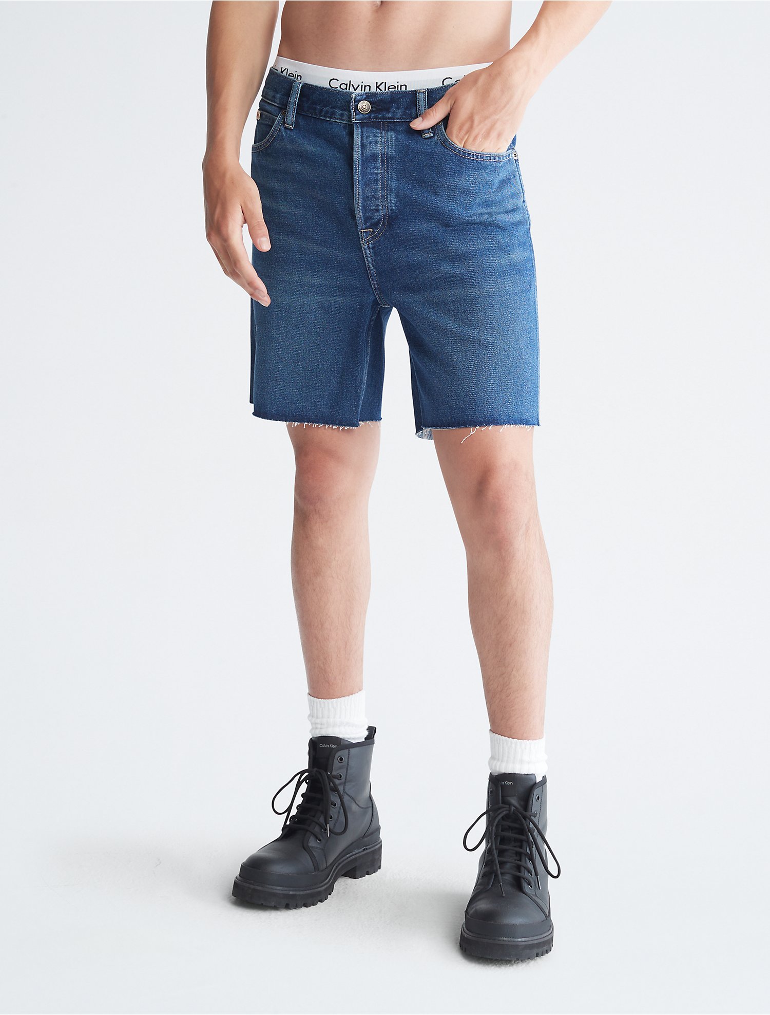 Classic Fit Indigo Cut-Off Denim Shorts | Calvin Klein® USA