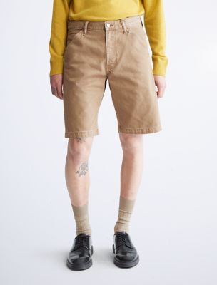 Khakis Wide Leg Carpenter Shorts, Stone Khaki