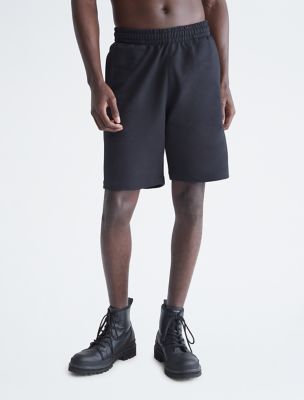 Calvin Klein Men's Ck Jeans Monogram Logo Fleece Shorts, Black