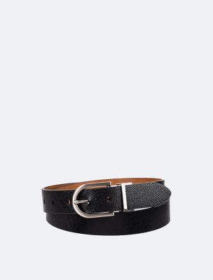 Calvin Klein Women's Retro Monogram Logo Plaque Reversible Belt