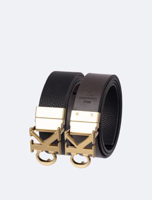 Louis Vuitton belt. Black and Grey with gold emblem.