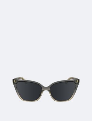 Cat Eye Sunglasses, Grey / Beige