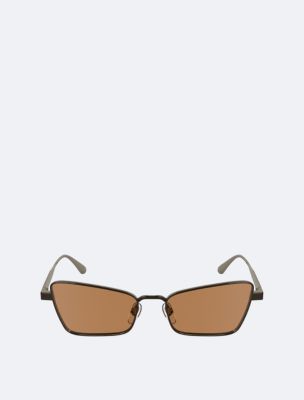 Stainless Steel Butterfly Sunglasses, Brown