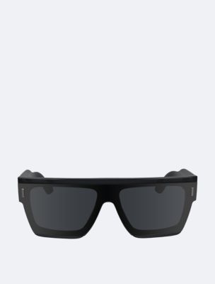 Acetate Square Sunglasses, Slate Grey