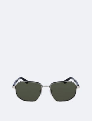 Metal Modified Rectangle Sunglasses