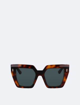 Acetate Frame Square Sunglasses (Brown)