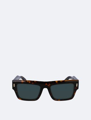 Acetate Square Sunglasses, Dark Havana