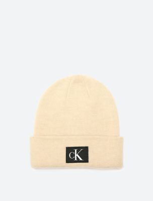 Calvin Klein Allover Monogram Logo Beanie in Brown for Men