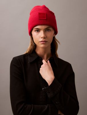 Ribbed Monogram Logo Badge Beanie | Calvin Klein