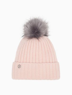Ribbed Logo Color Pop Pom Pom Hat Calvin Klein