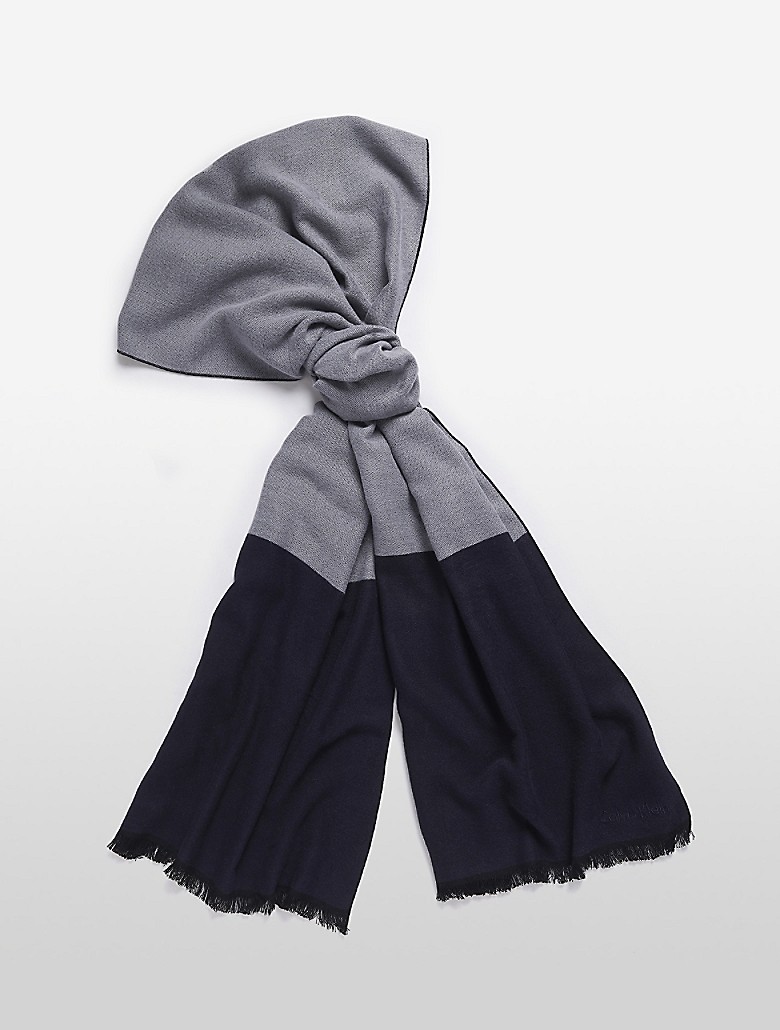 calvin klein womens colorblock fringed scarf | eBay