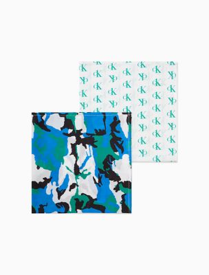 Cotton 2-Pack Bandana Face Covering, Fergus Camo/staggered Logo