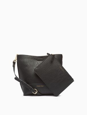 calvin klein black and gold purse