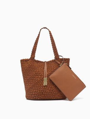 calvin klein naomi woven tote