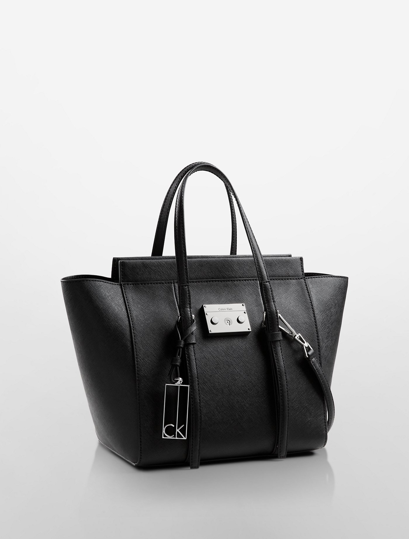 galey saffiano leather city winged shopper tote | Klein