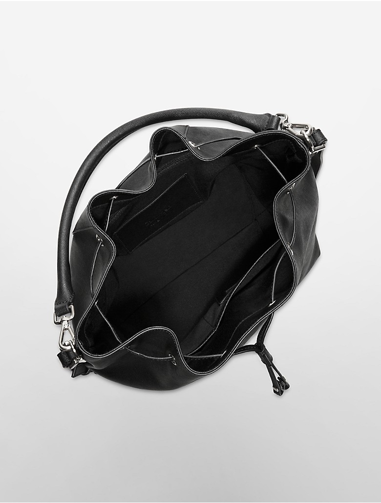 calvin klein womens scarlett convertible drawstring bucket bag | eBay