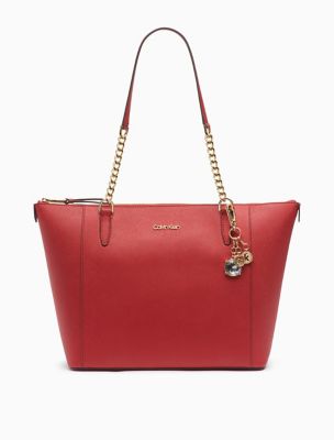 calvin klein leather tote