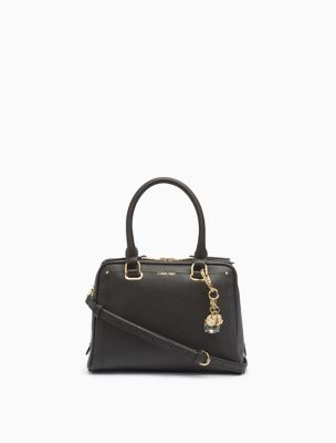 calvin klein saffiano leather satchel