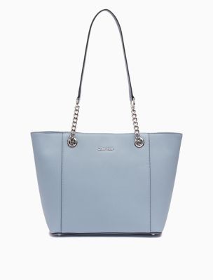 saffiano leather chainlink tote bag