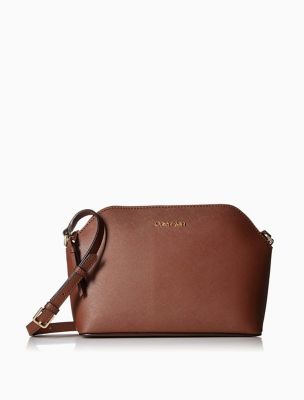 calvin klein saffiano leather satchel