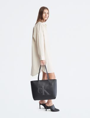 calvin klein monogram tote bag