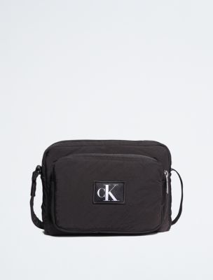 Calvin Klein Jeans nylon monogram shoulder bag in black - BLACK
