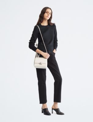 Calvin Klein Women's Archive Small Square Flap Crossbody Bag - Black