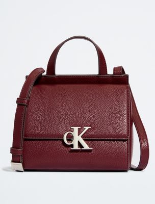 Archive Small Square Flap Crossbody Bag, Deep Rouge